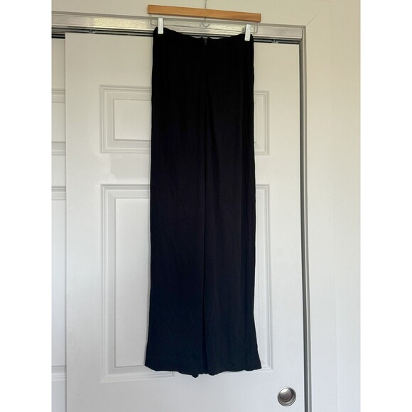 Jean Muir Vintage Womens 12 Black High Rise Elasticated Wide Leg Trousers 70s 80 - Picture 4 of 10